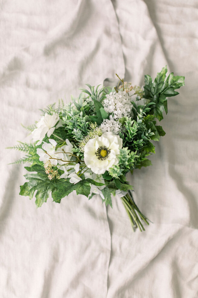 Small seasonal cottage garden faux bouquet